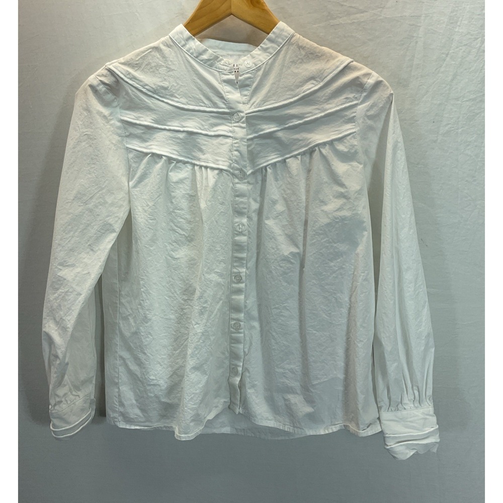 Rochelle Behrens The Shirt Blouse Womens XS Button Front Layered Long Sleeve